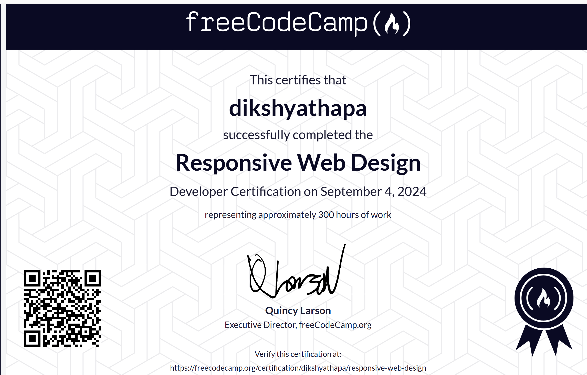 freeCodeCamp Responsive Web Design Developer Certification